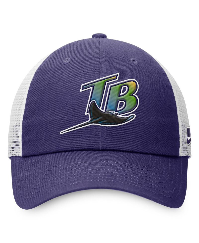 Men's Purple/White Tampa Bay Rays Rise Adjustable Trucker Hat