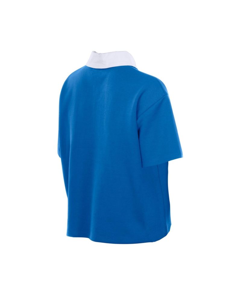 Women's Detroit Lions Throwback Boxy Cropped Cotton-Blend Polo