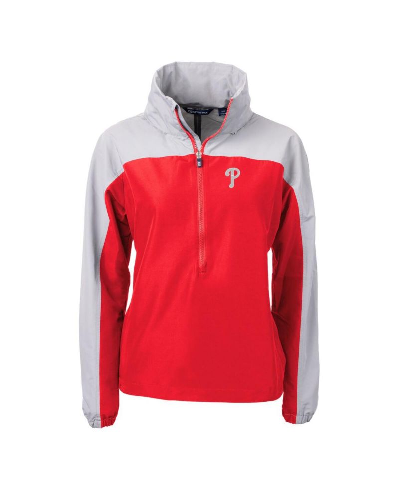 Women's Red Philadelphia Phillies Charter Eco Half-Zip Anorak Jacket