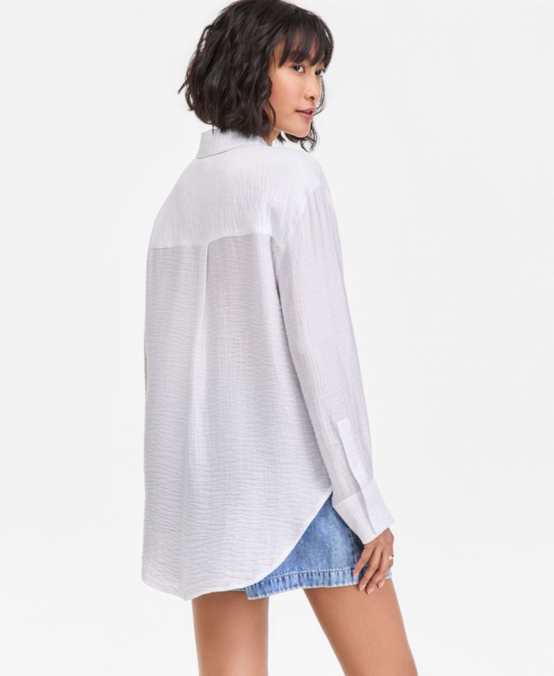 Women's Gauze Relaxed Button-Down Shirt