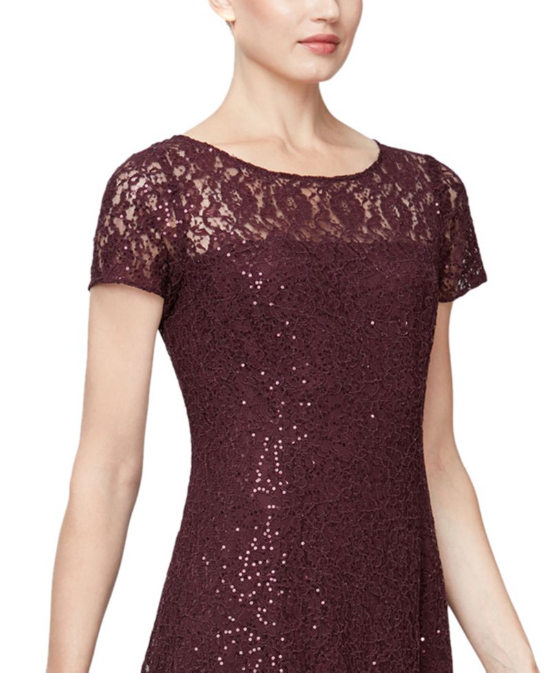Sequined Lace Midi Dresses