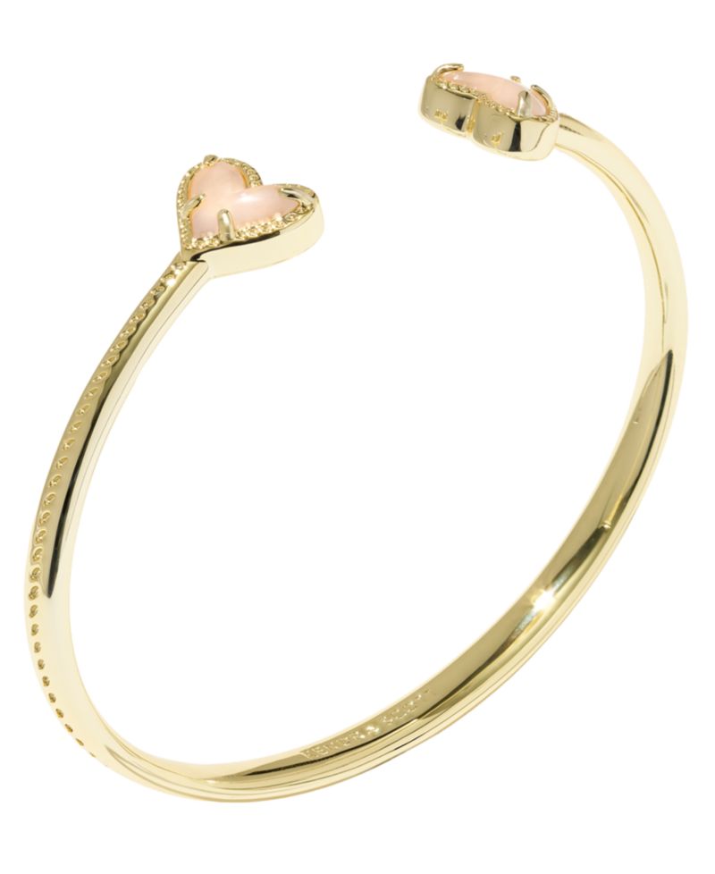 Framed Ari Dichroic Glass Heart Cuff Bracelet