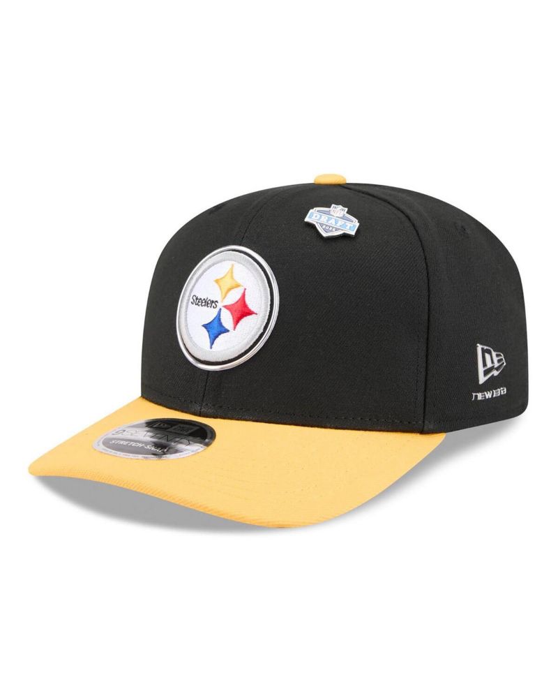 Men's Black/Gold Pittsburgh Steelers 2026 NFL Draft 9SEVENTY Adjustable Hat