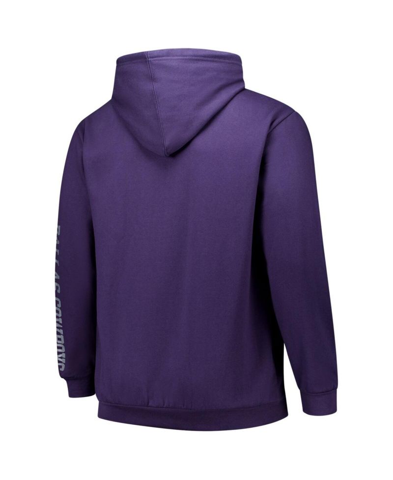 Men's Purple Dallas Cowboys Big & Tall Sleeve Hit Full-Zip Hoodie