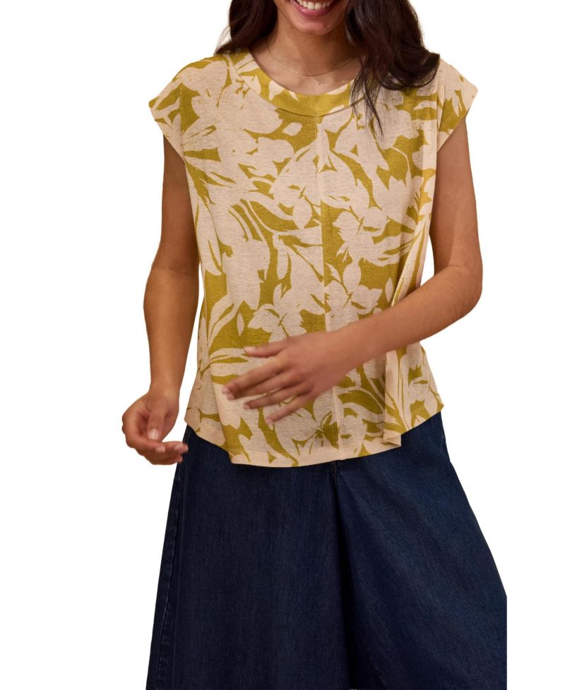 Women's Sleeveless Floral Jersey Top