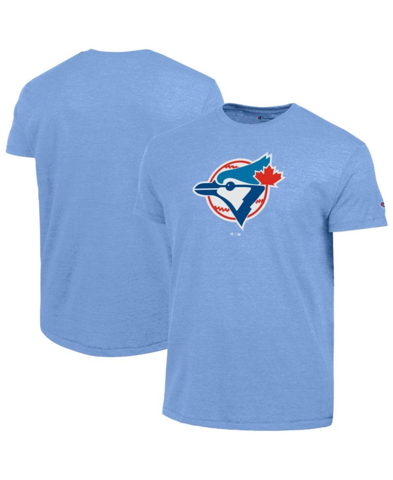 Men's Powder Blue Toronto Blue Jays Cooperstown Logo Tri-Blend T-Shirt