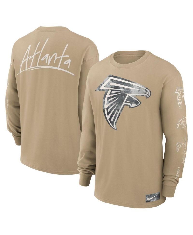 Men's Tan Atlanta Falcons Essential Statement Max90 Long Sleeve T-Shirt