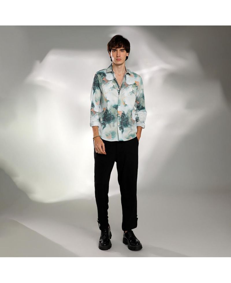 Men's Jungle Green Faded Bloom Shirt