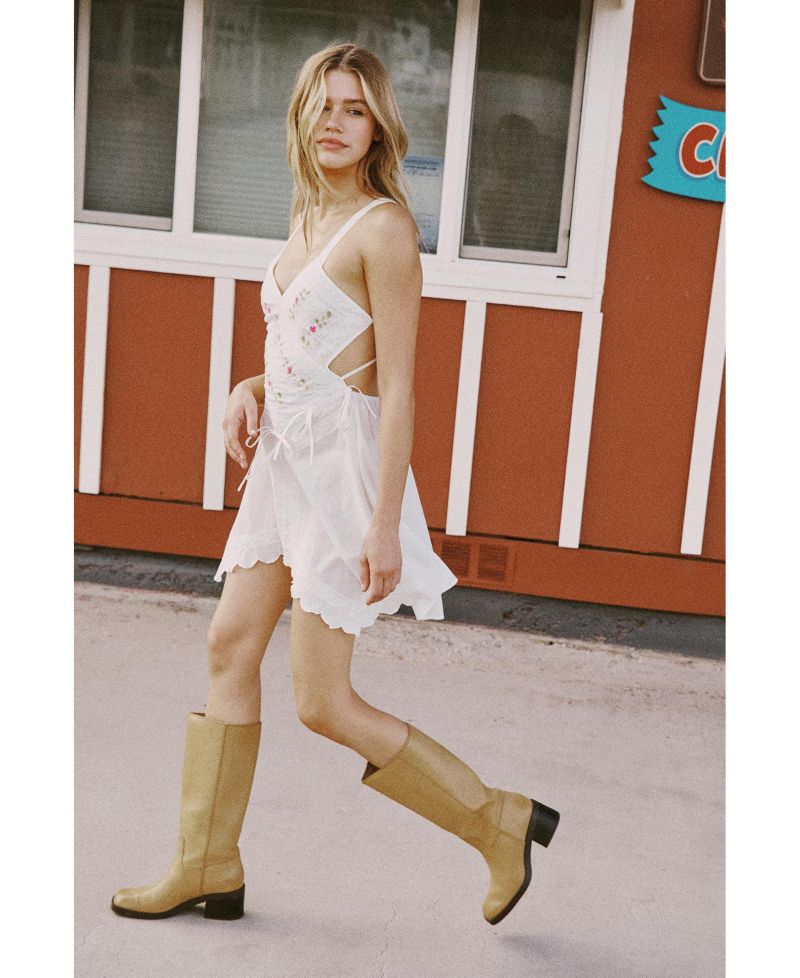 Women's Lace Mix Bow Mini Dress