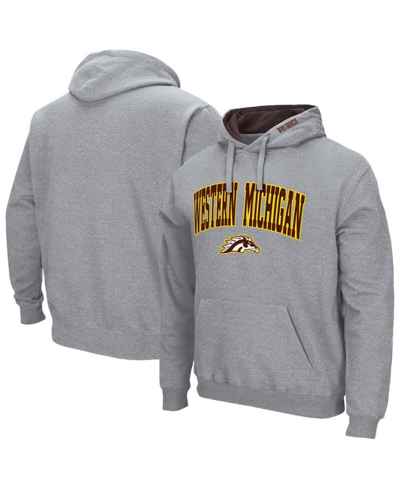 Men's Heather Gray Western Michigan Broncos Arch Logo 3.0 Pullover Hoodie