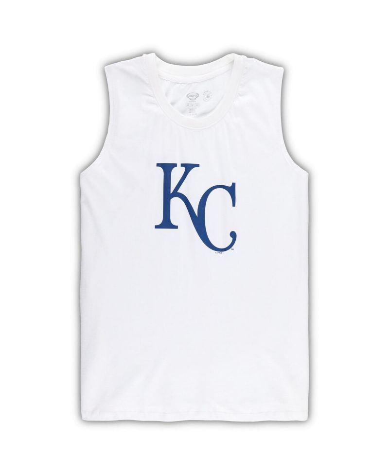 Women's 2-Piece White/Royal Kansas City Royals Plus Size Tank Top and Shorts Sleep Set