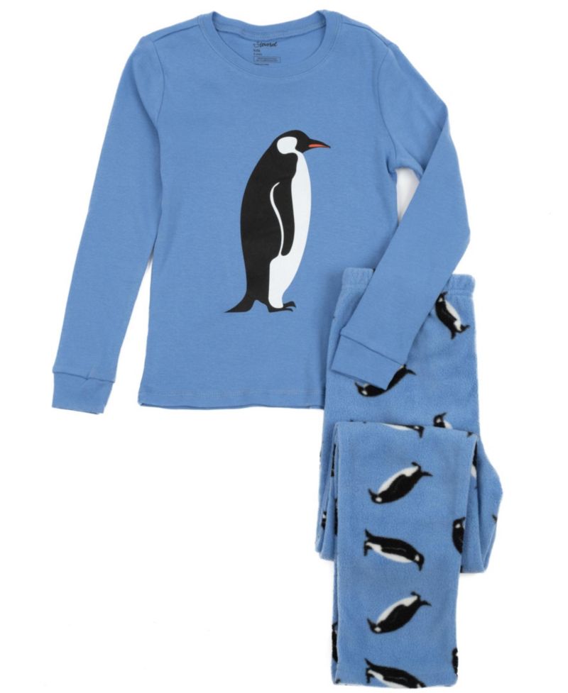 Kids Matching Family Cotton Top and Fleece Pants Holiday Pajamas (6-14)