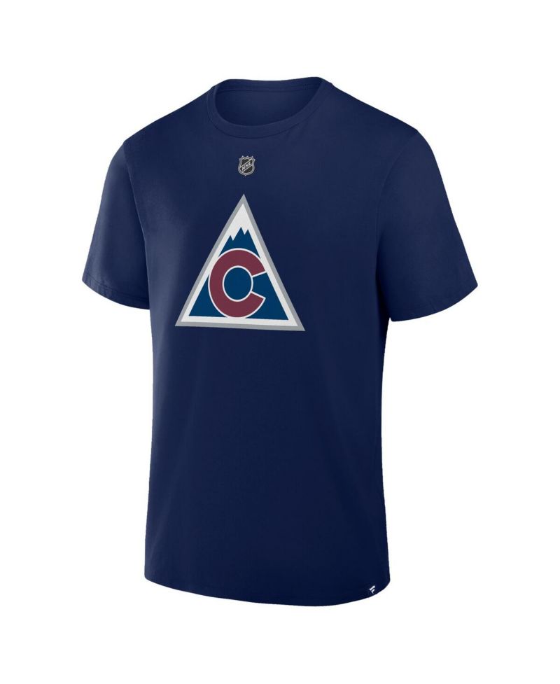 Men's Cale Makar Navy Colorado Avalanche Authentic Stack Name & Number T-Shirt
