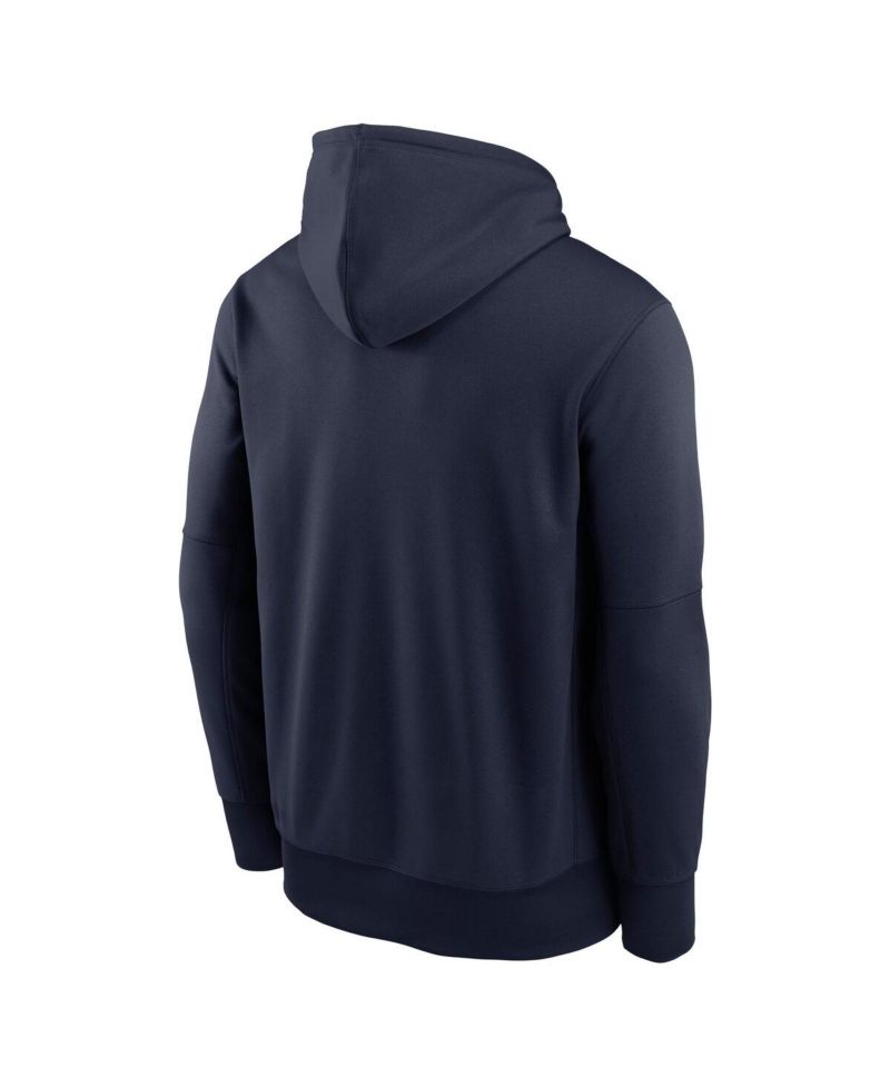 Men's Navy New England Patriots Toss Sweep Performance Pullover Hoodie