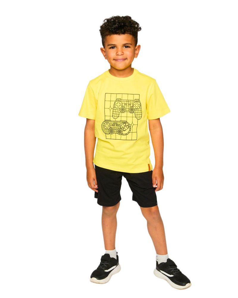 Toddler Boys Cotton Jersey T-Shirt with Gamer Print