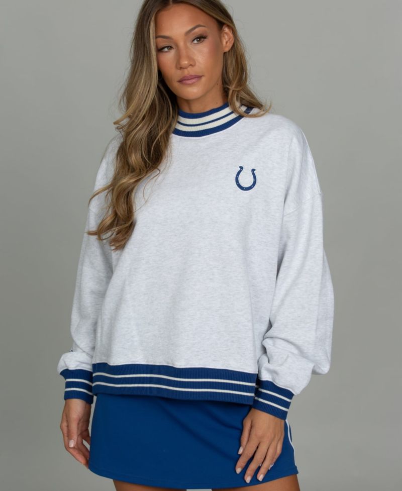 Women's Heather Gray Indianapolis Colts x Mock Neck Sweatshirt