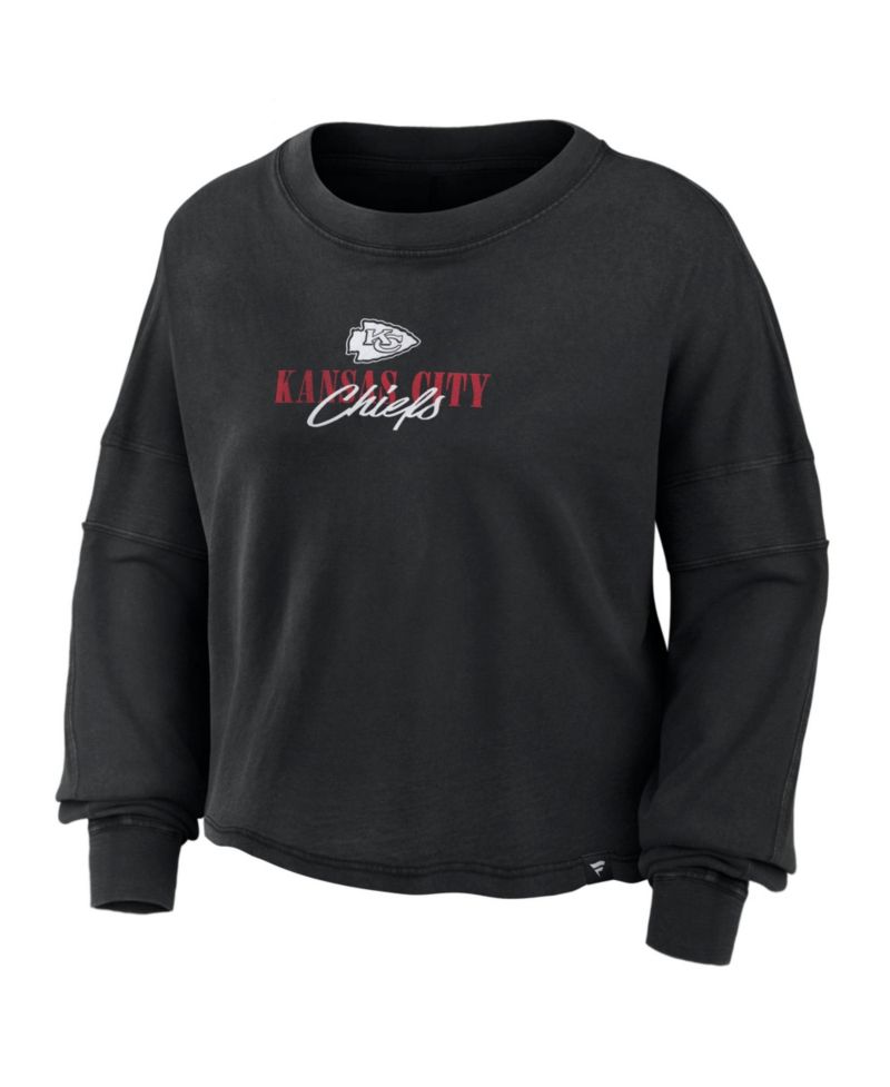 Women's Kansas City Chiefs Chop Block Oversized-Boxy Long-Sleeve Top