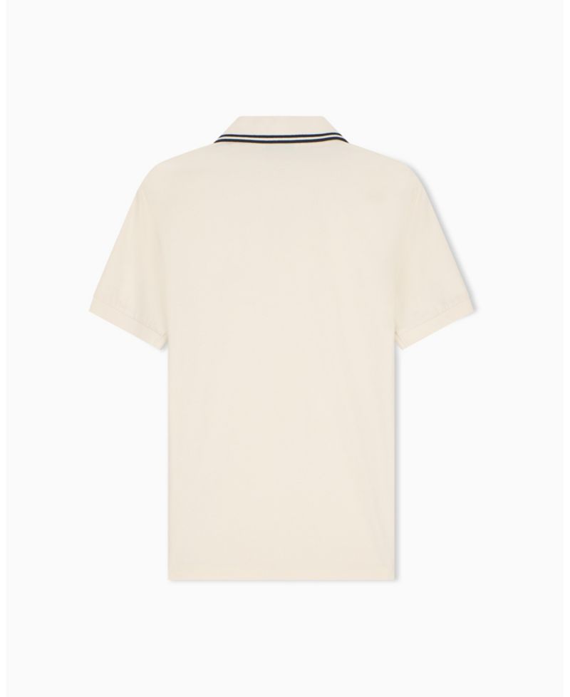 Men's Mercerized Tipping Johnny Collar Polo Shirt