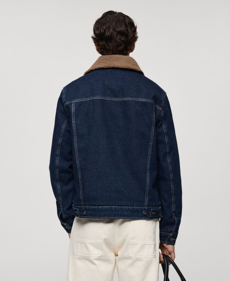 Men's Shearling Lining Denim Jacket
