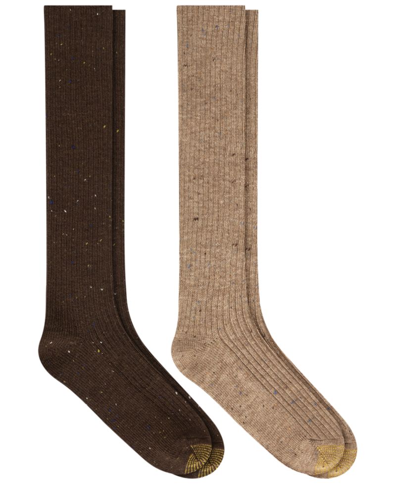 Women's Knit Nep Reinforced Toe Knee-High Socks, 2-Pack