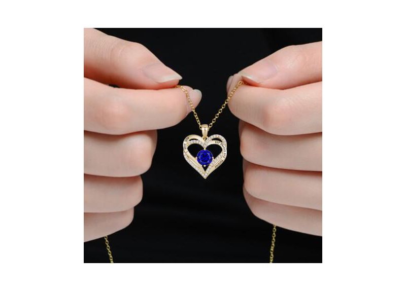 Timeless 14K Gold Plated Heart CZ ''I Love You'' Pendant