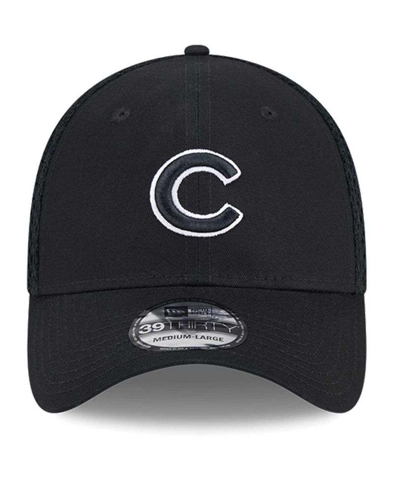 Men's Chicago Cubs Evergreen Black White Neo 39Thirty Flex Hat