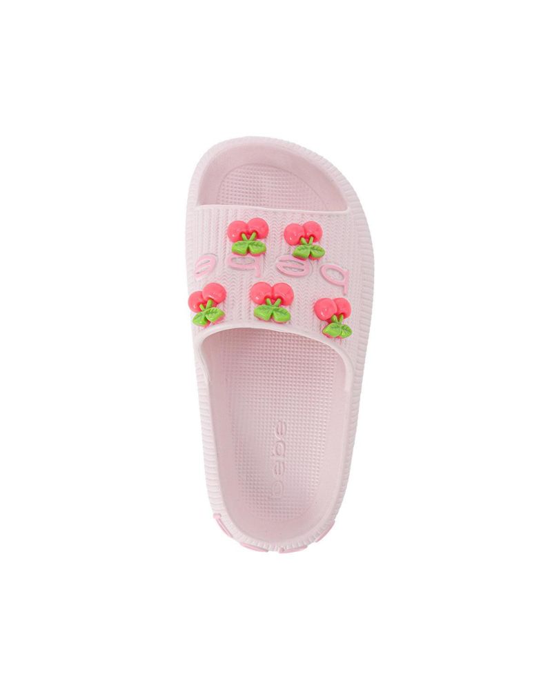 Little Girls Girls EVA Slide - Lightweight Comfy Slide Sandals with Cherry Charms