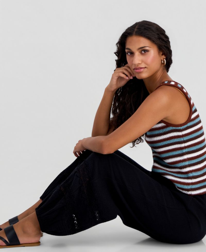 Petite Cotton Gauze Balloon Pants