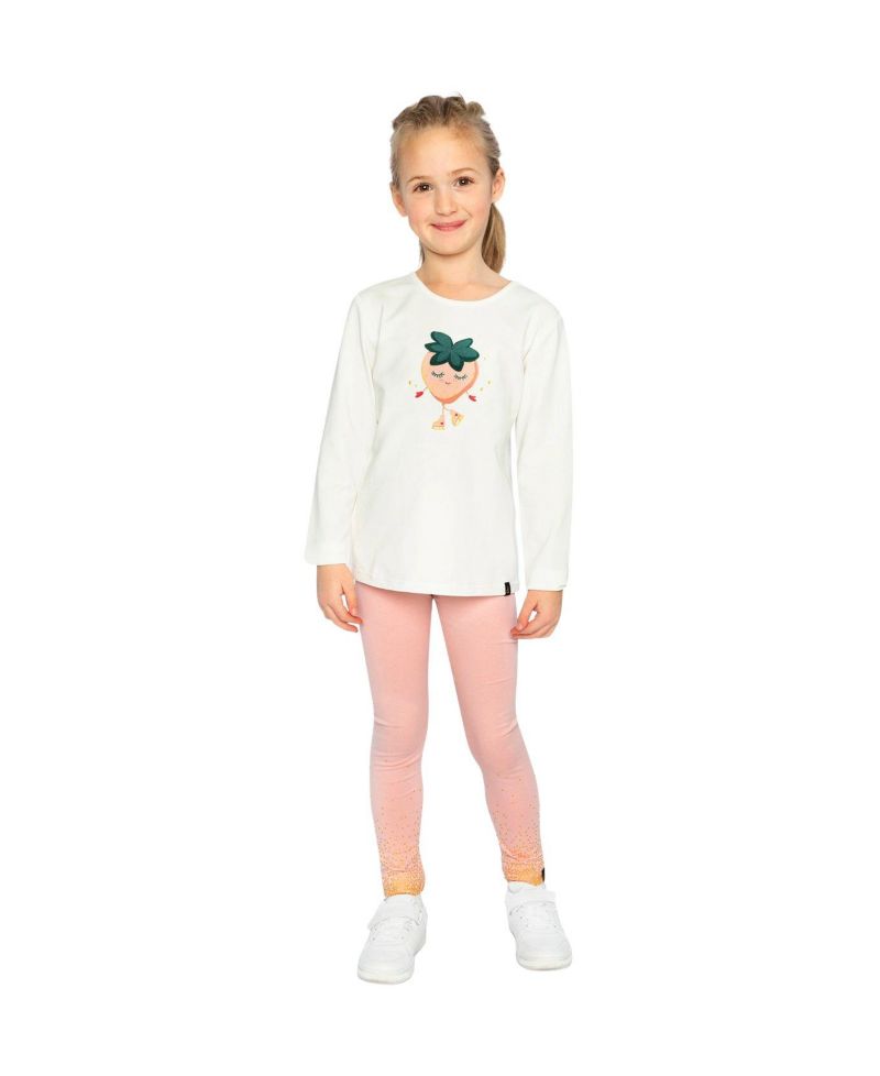 Little Girls Long Sleeve Organic Cotton Strawberry T-Shirt