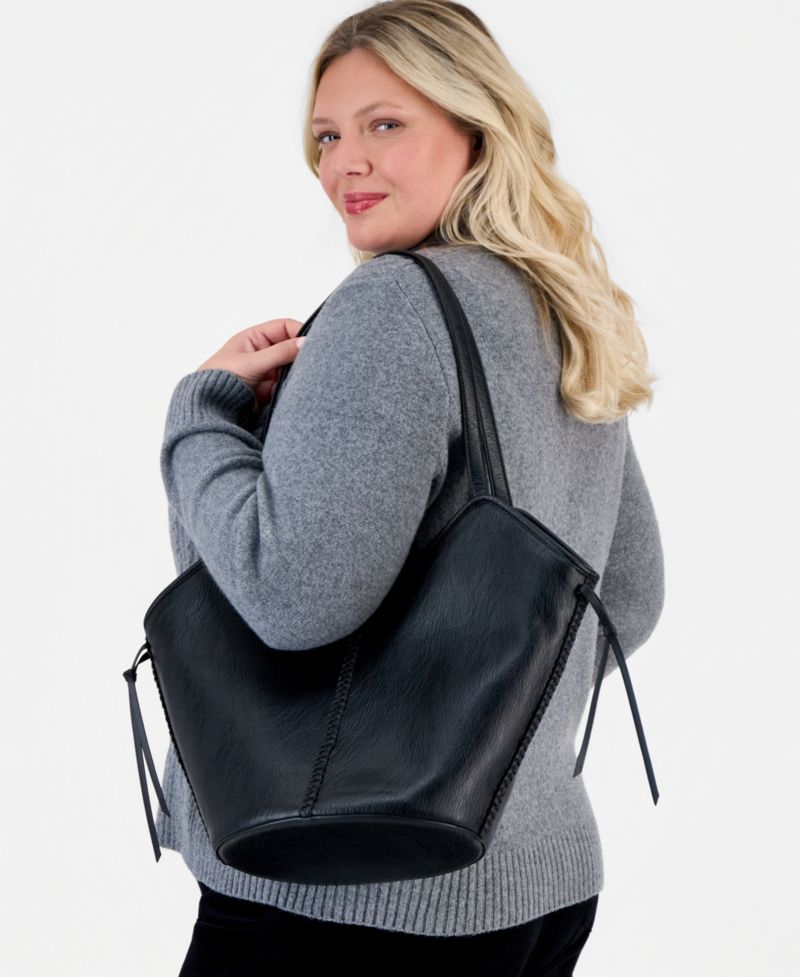 Braided-Edge V-Shaped Tote
