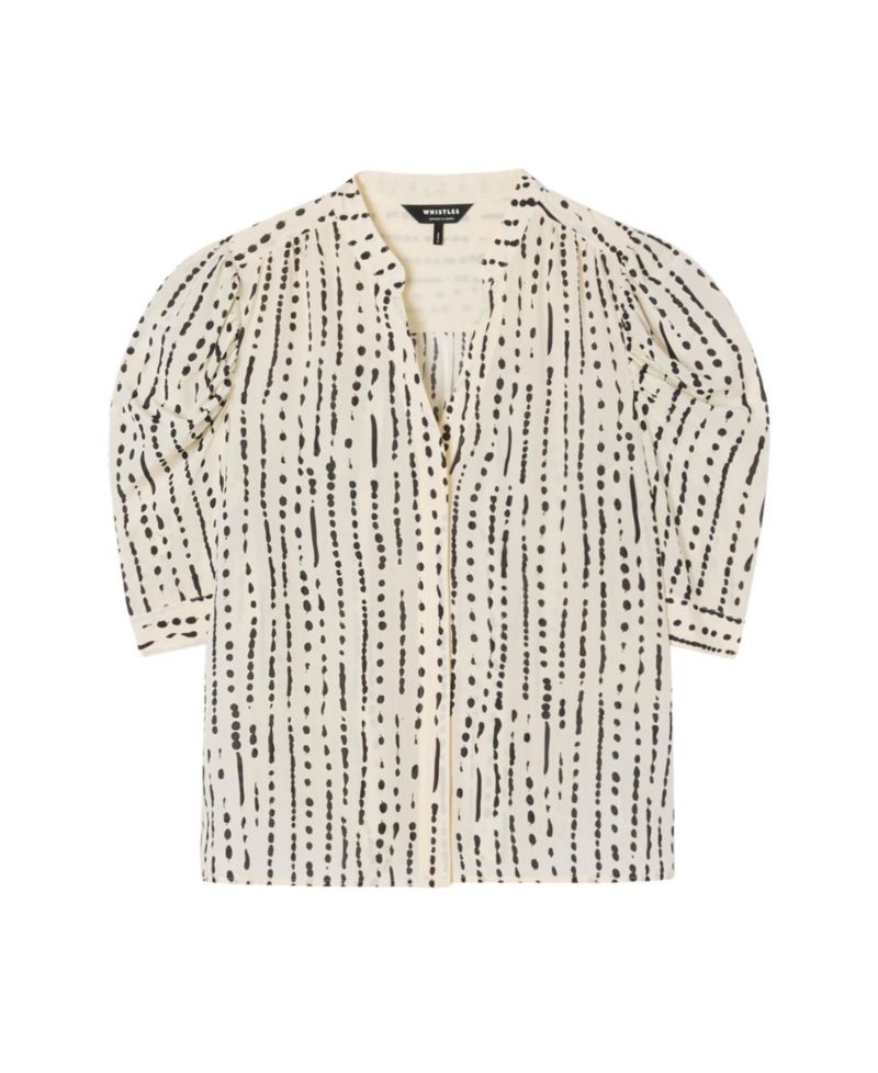 Women's Dashed Spot Gathered Blouse