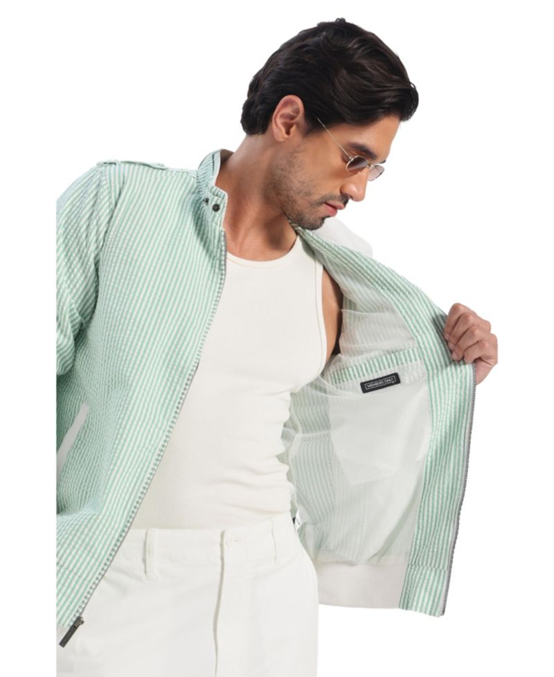 Men's Seersucker Iconic Racer Jacket
