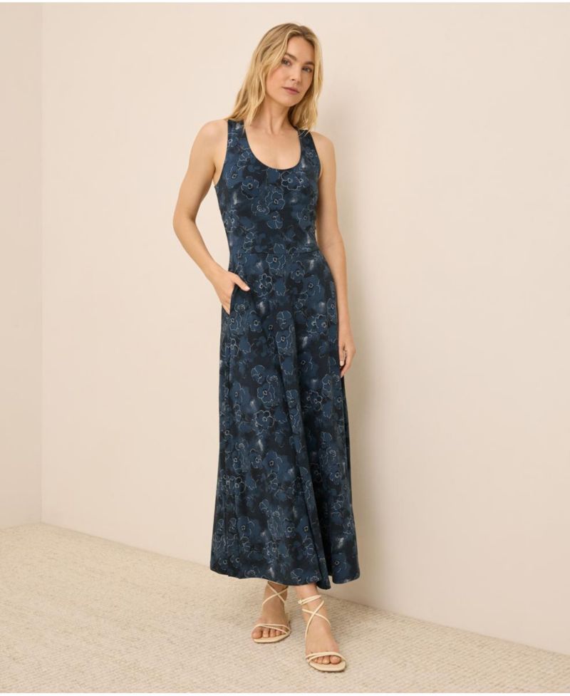 Women's Fit & Flare Open Back Maxi Dress
