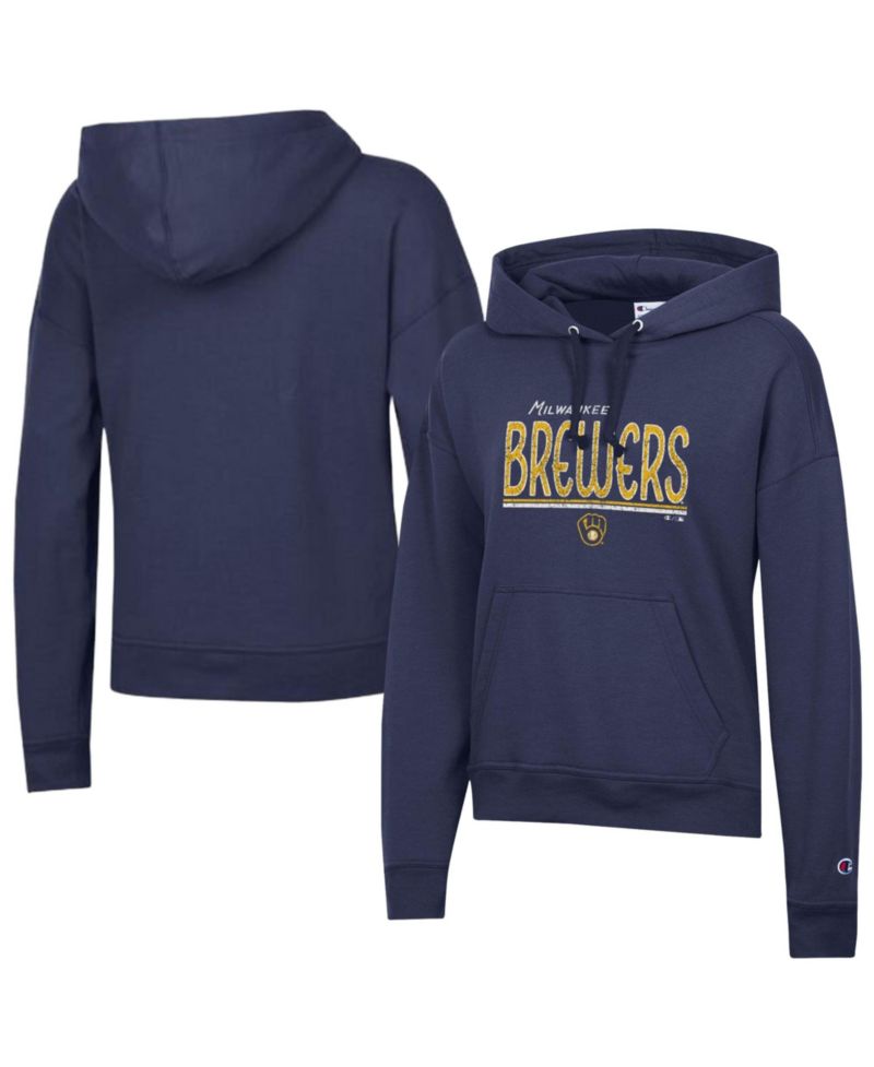 Women's Navy Milwaukee Brewers Vintage Powerblend Hoodie