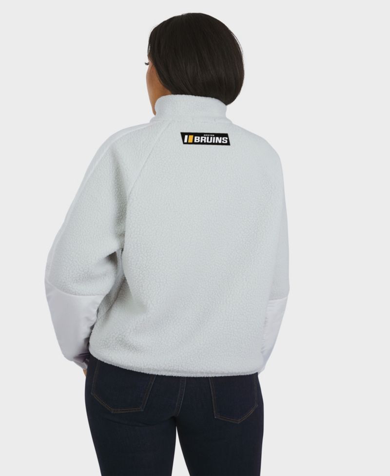 Women's Gray Boston Bruins Polar Fleece Quarter-Zip Jacket