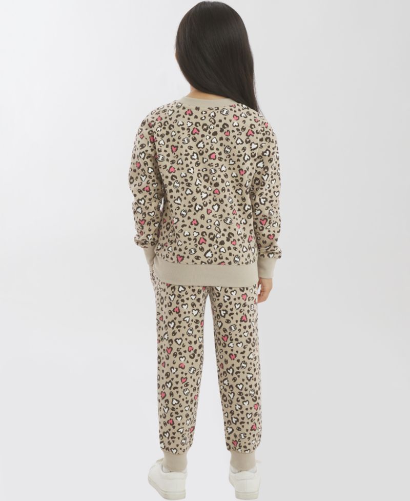 Girls' 4-6X Leopard-Print Sweatshirt and Joggers, 2-Piece Set