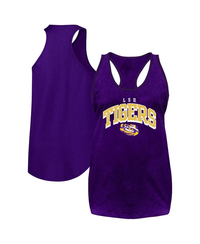 Women's Purple LSU Tigers Plus Size Arch Tank Top