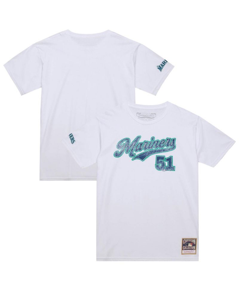 Men's Ichiro Suzuki White Seattle Mariners Cooperstown Collection Player T-Shirt