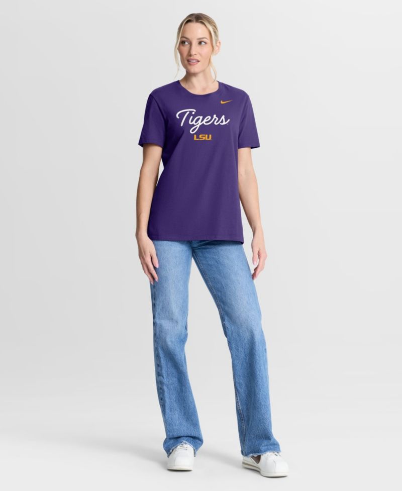 Women's Purple LSU Tigers Script Mantra Logo T-Shirt