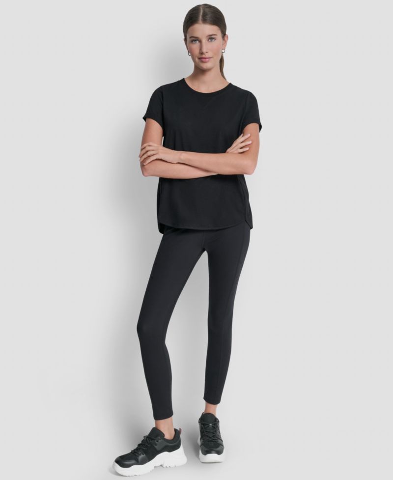 Women's Crew Neck Roll-Sleeve Top