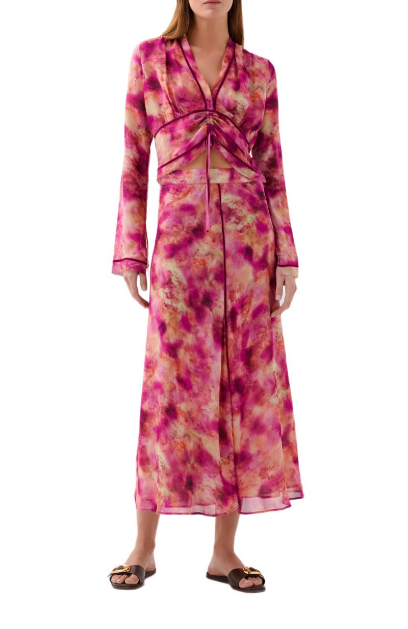Women's Tie Velvet Print Shirt