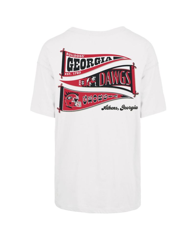 Women's White Georgia Bulldogs Pennant Sadie T-Shirt