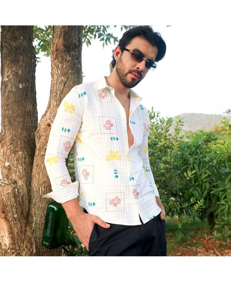 Men's Chalk White Butterfly Pine Shirt