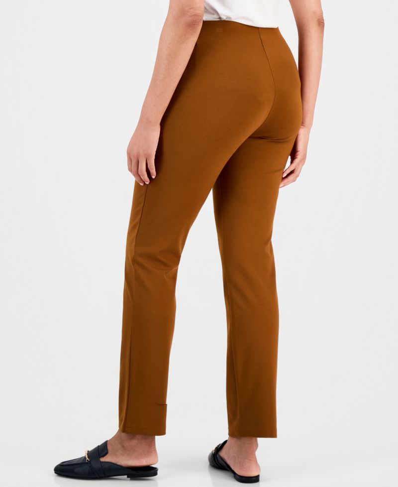 Petite Pull-On Pont&eacute;-Knit Pants