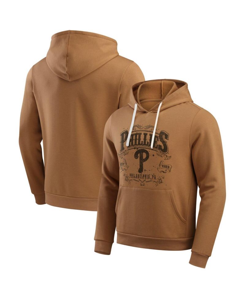 Men's Tan Philadelphia Phillies Camp Fleece Pullover Hoodie