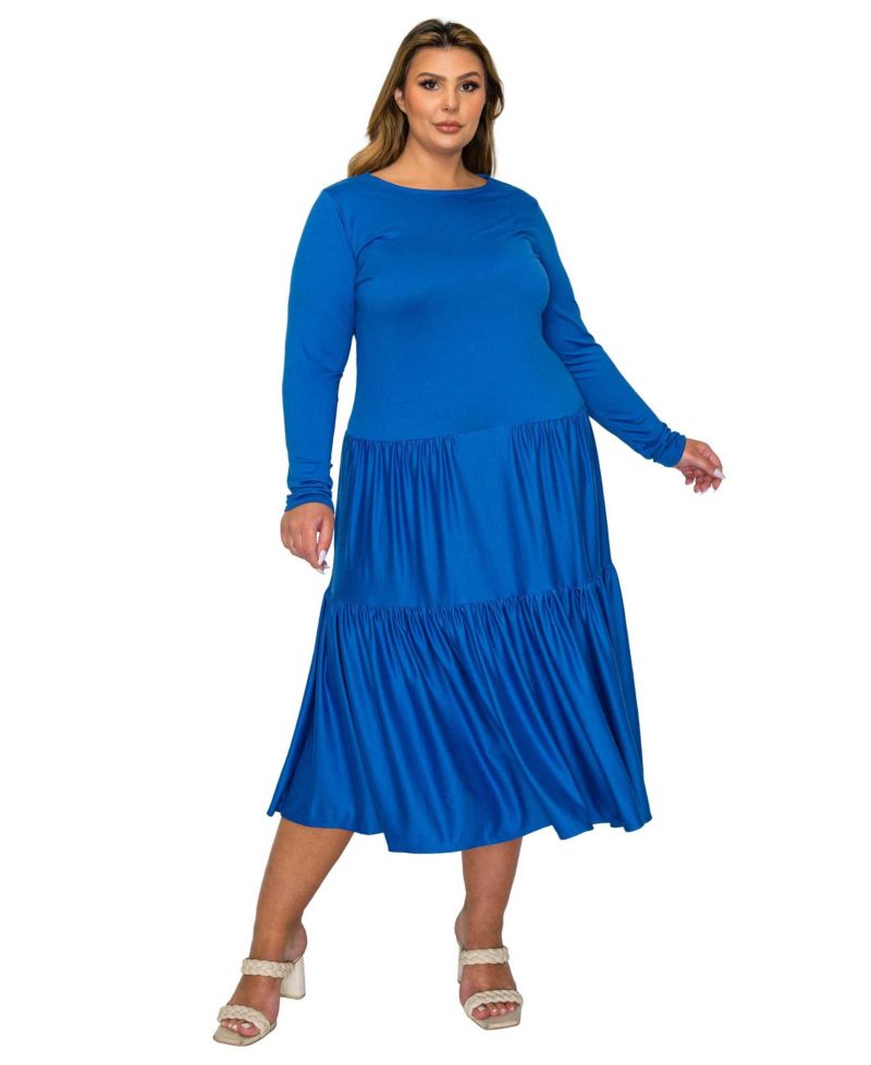 Plus Size Eliana Tiered Midi Dress