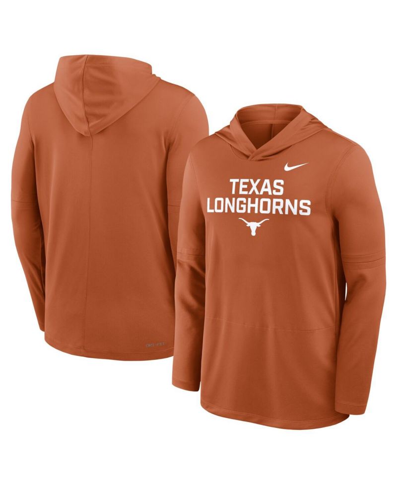 Men's Texas Orange Texas Longhorns 2025 Sideline Performance Long Sleeve Hoodie T-Shirt