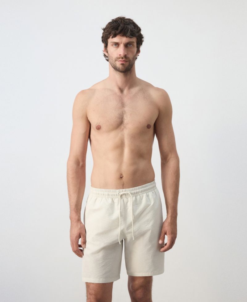 Men's Seersucker Striped Swimsuit