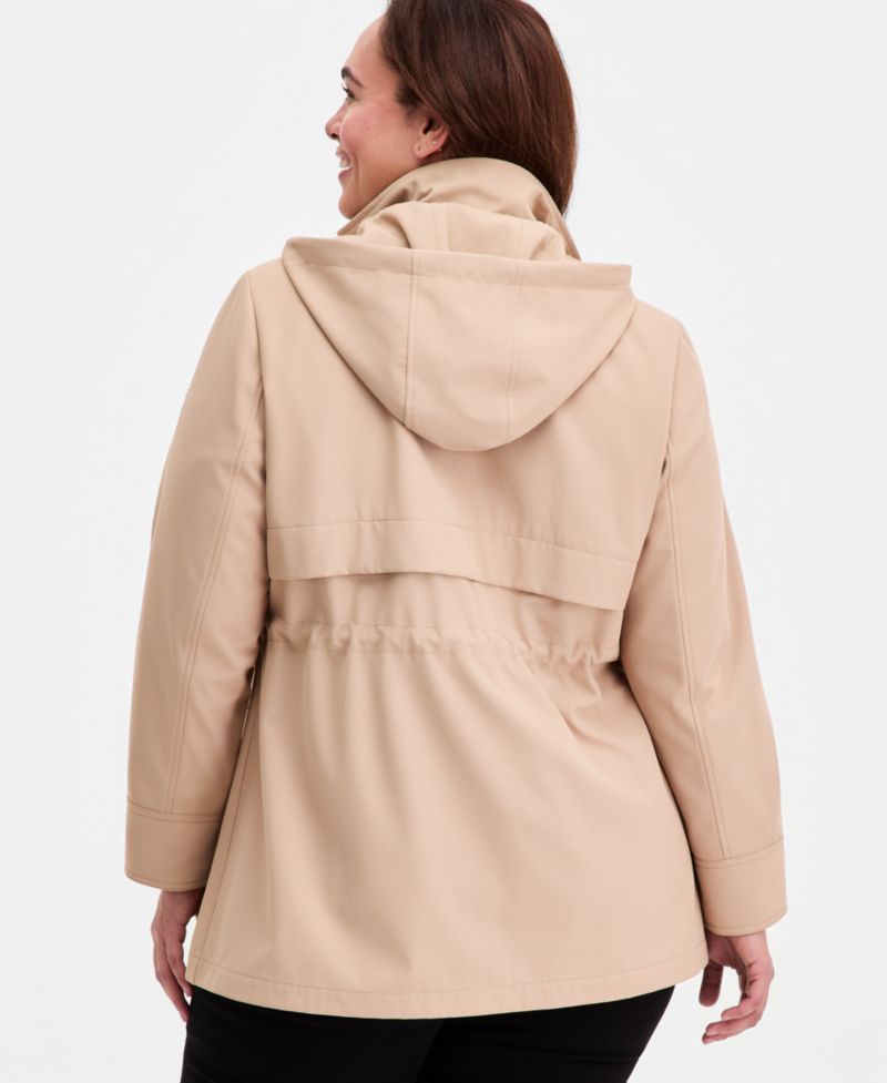 Michael Kors Plus Size Zip-Front Hooded Anorak
