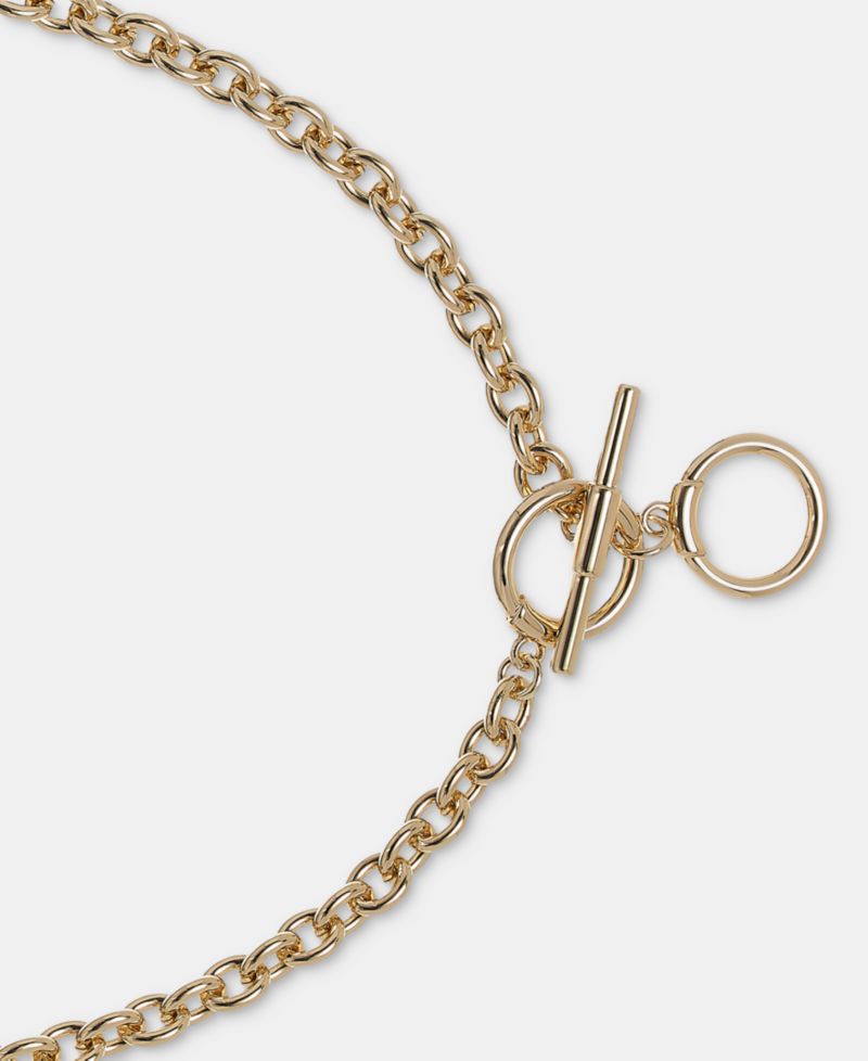 Logo Charm Lariat Necklace, 16"